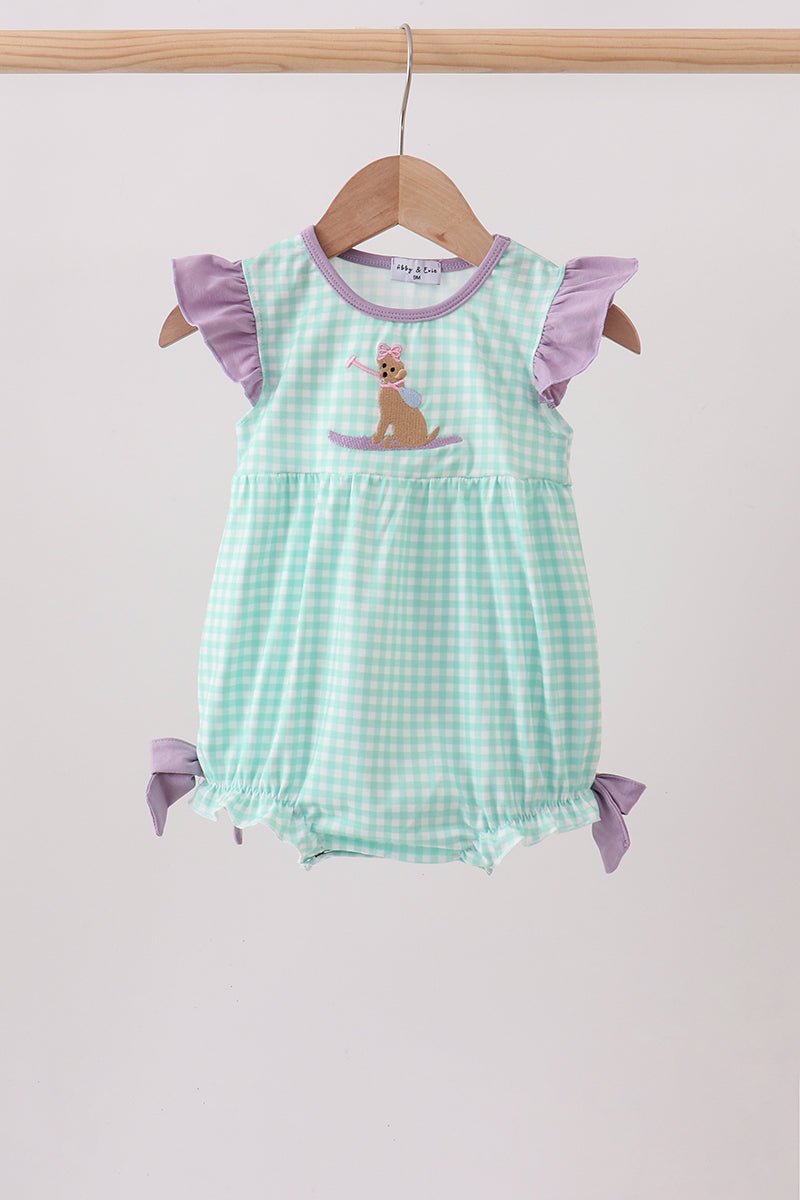 Mint Puppy Plaid Embroidered Bubble - Abbies Place