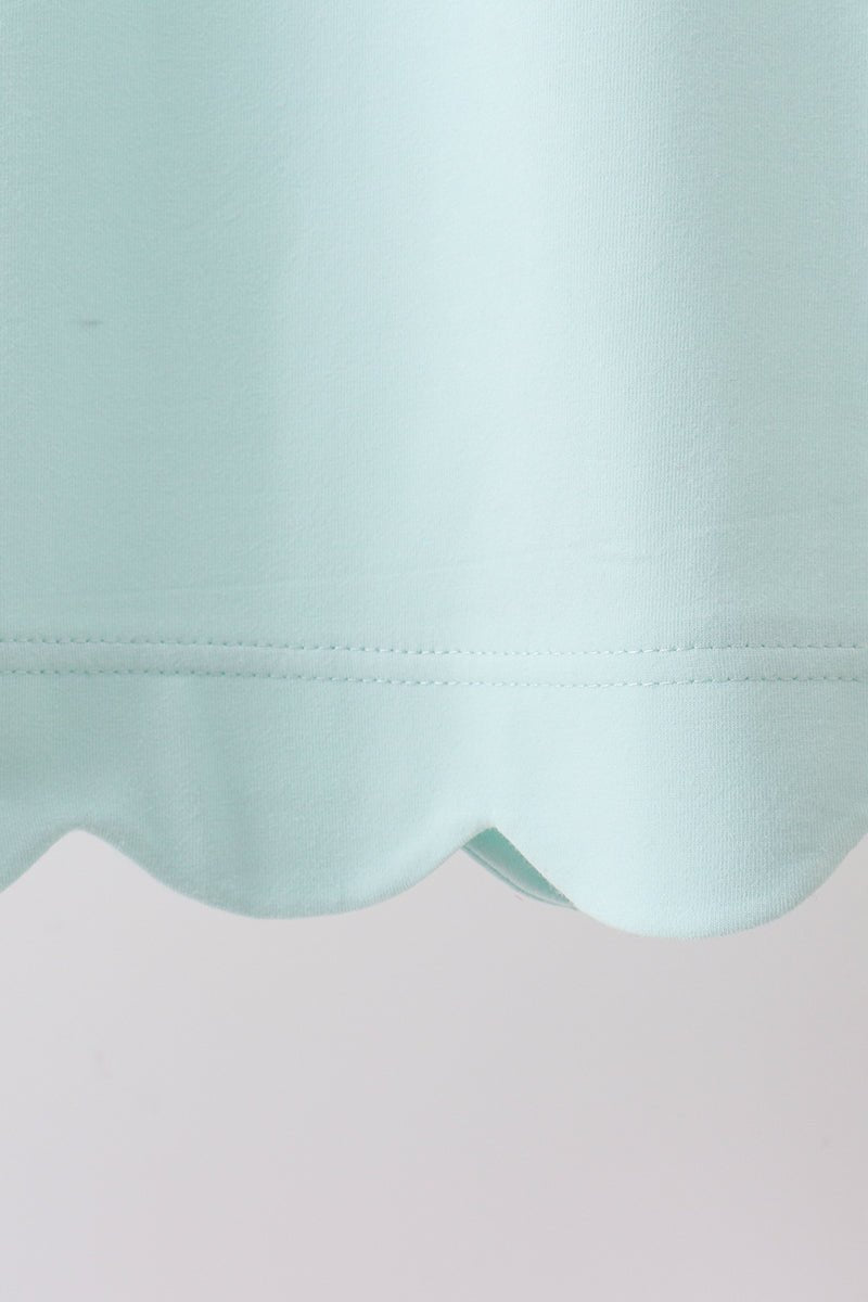Mint Scalloped Bow Dress - Abbies Place