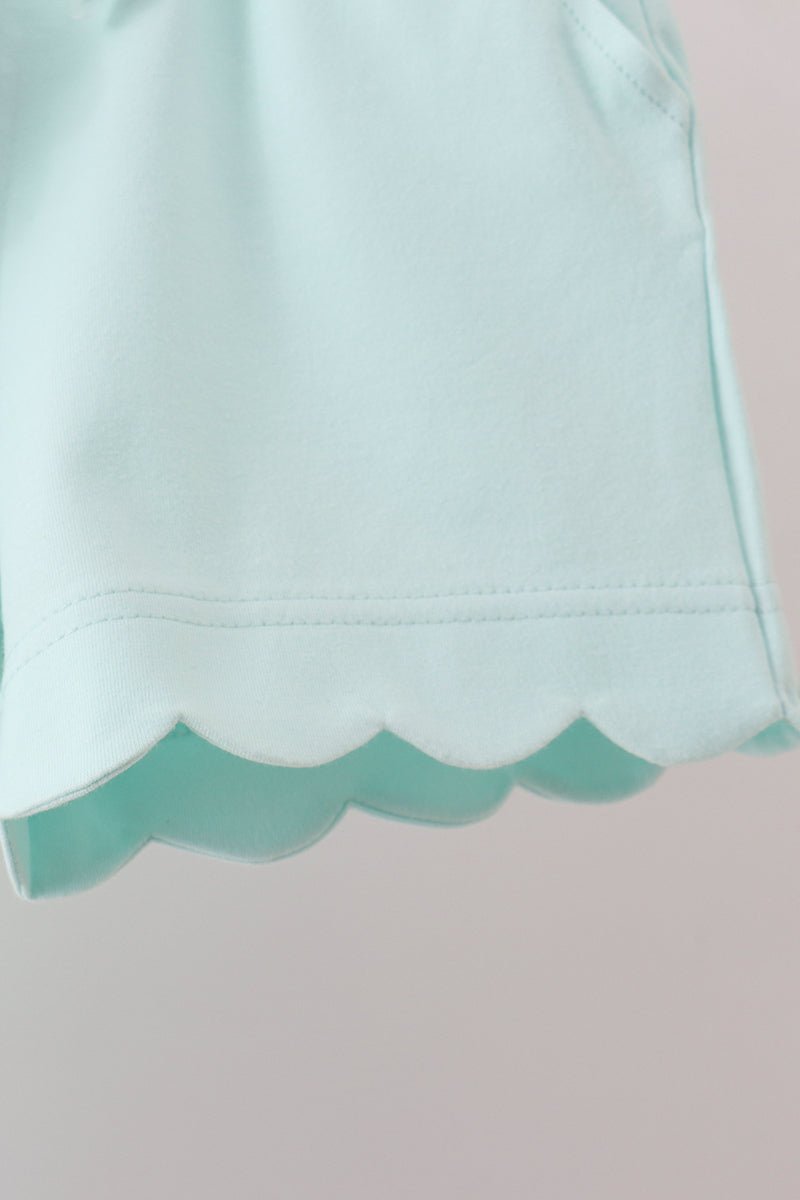 Mint Scalloped Shorts Set - Abbies Place