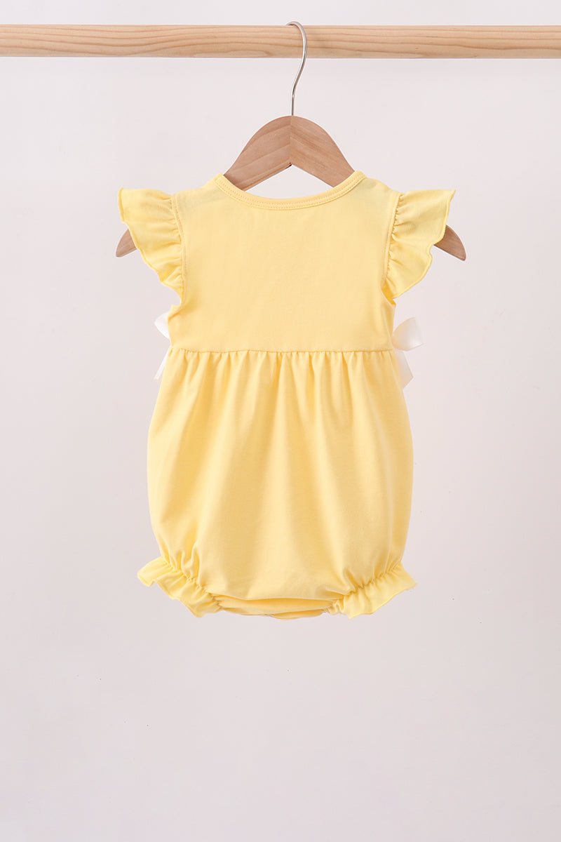 Mustard character embroidery ruffle bubble - Abbies Place
