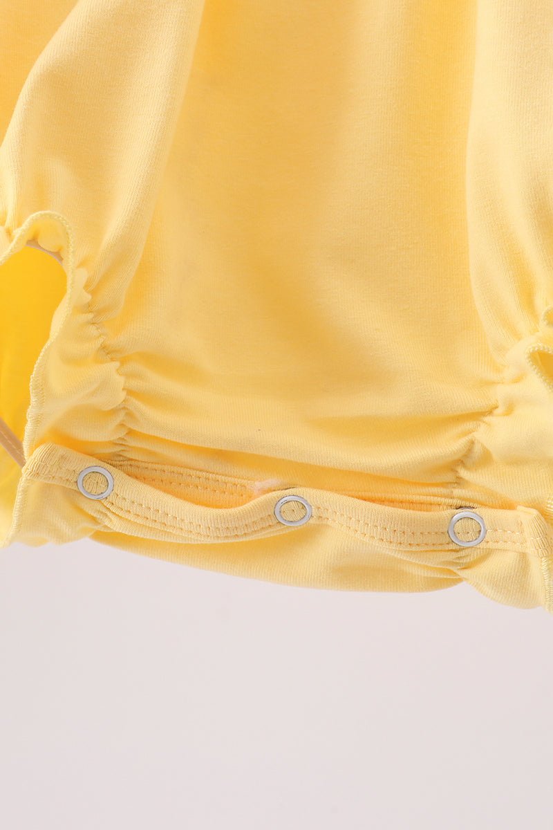 Mustard character embroidery ruffle bubble - Abbies Place
