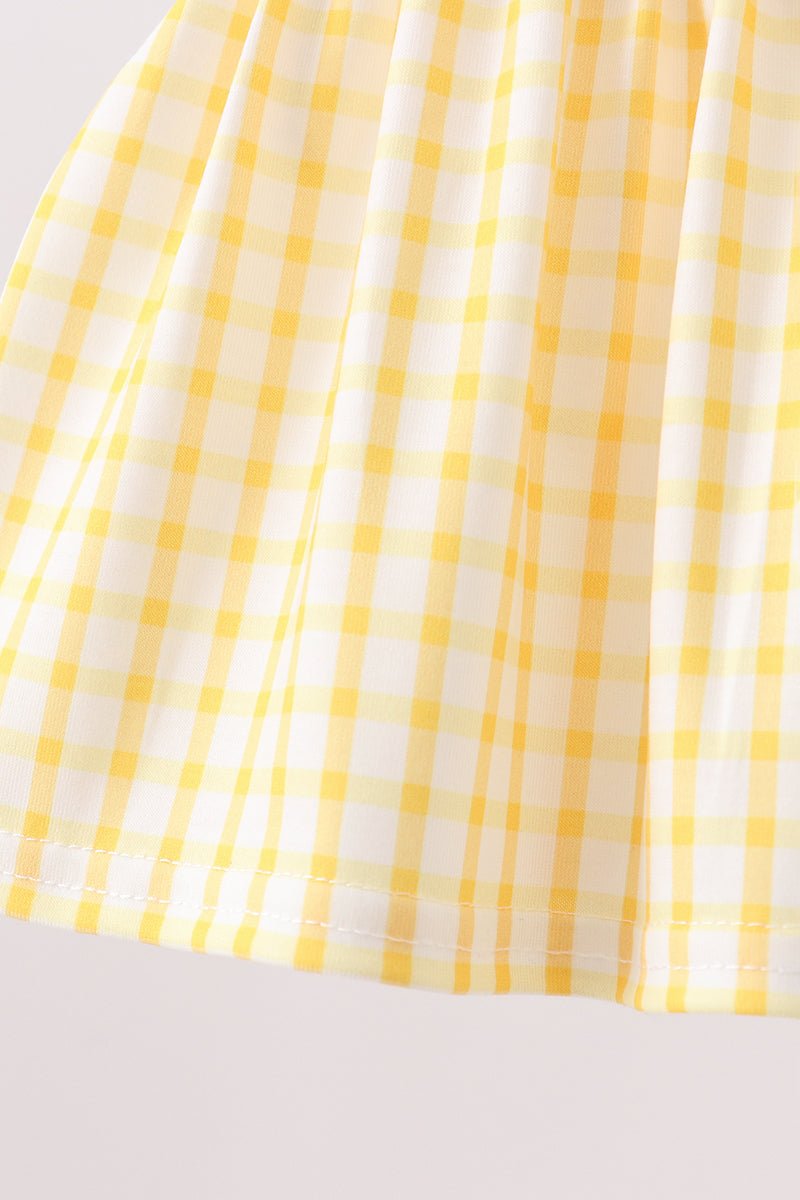 Mustard Honey Bear Embroidered Bloomer set - Abbies Place