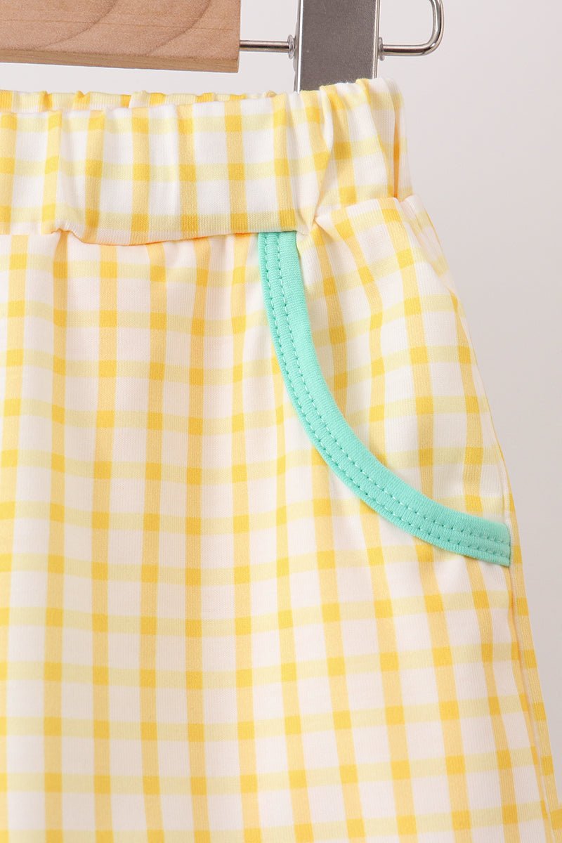 Mustard Honey Bear Embroidered Short Set - Abbies Place