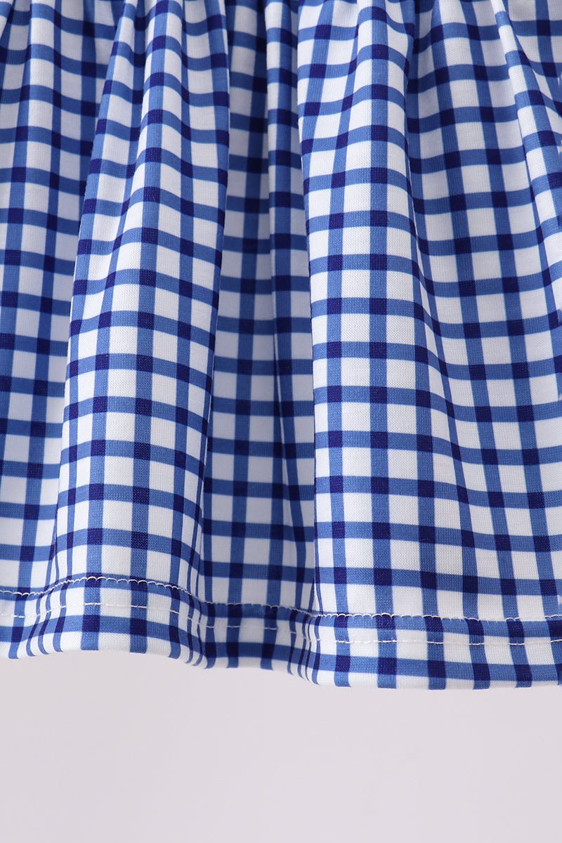 Navy Apple Embroidered Gingham Bloomer Set - Abbies Place