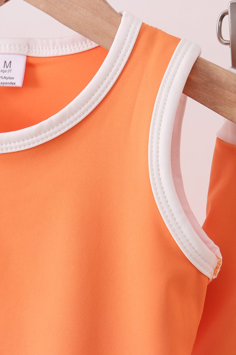 Orange Performance Scalloped Skorts Set - Abbies Place