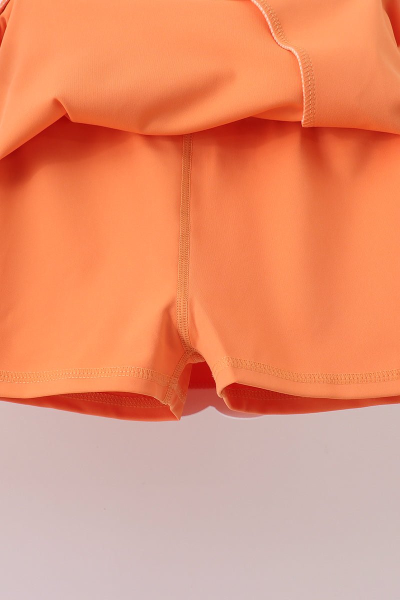 Orange Performance Scalloped Skorts Set - Abbies Place