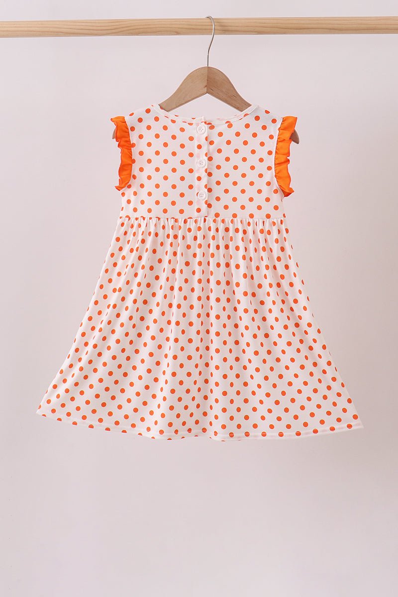 Orange Tennessee Dog Appliqué Dress - Abbies Place