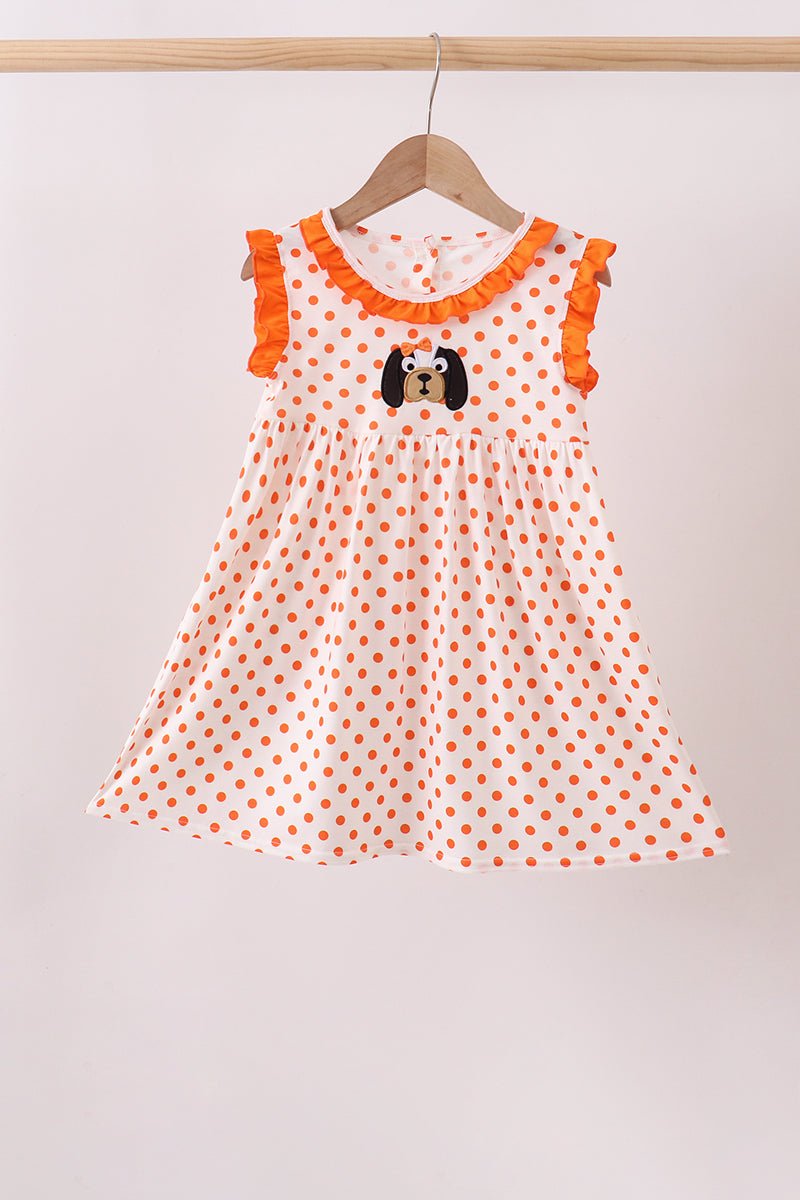 Orange Tennessee Dog Appliqué Dress - Abbies Place