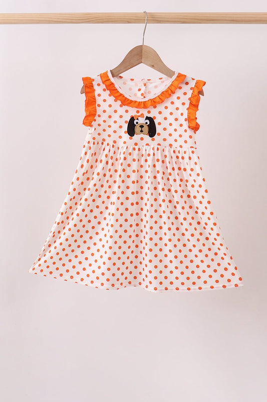 Orange Tennessee Dog Appliqué Dress - Abbies Place