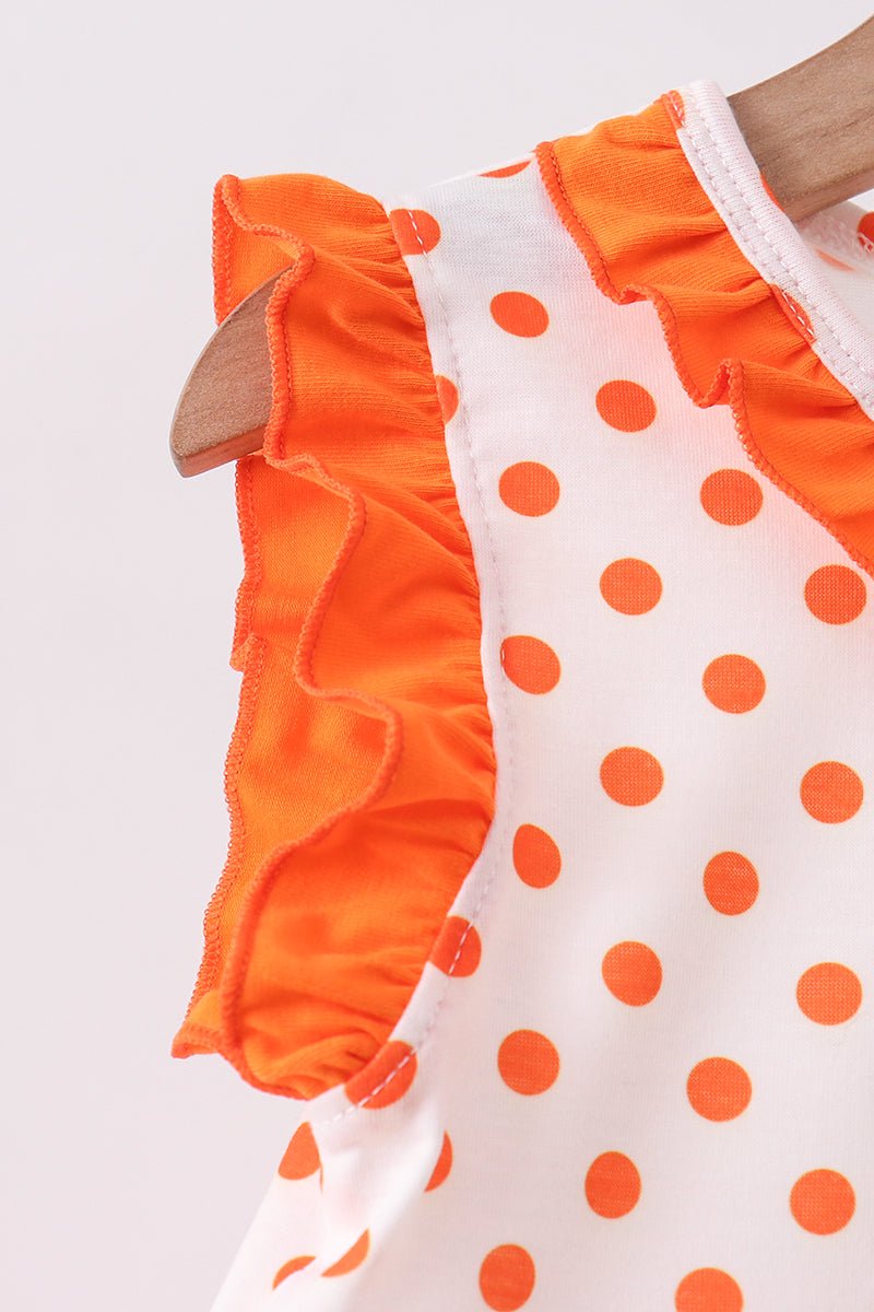 Orange Tennessee Dog Appliqué Dress - Abbies Place