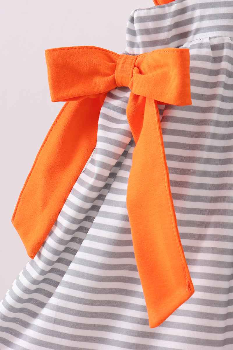 Orange Tennessee embroidery stripe ruffle pants set - Abbies Place