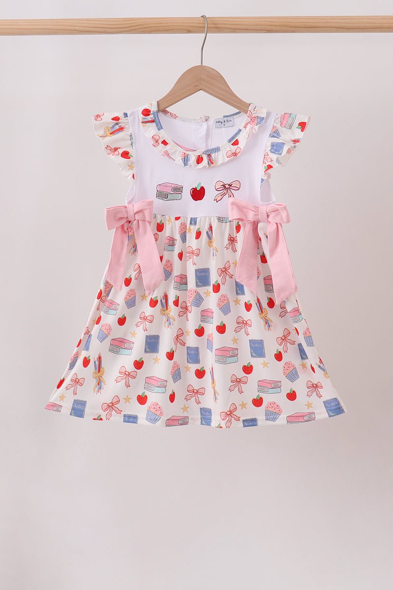 Pink Apple Embroidered Dress - Abbies Place