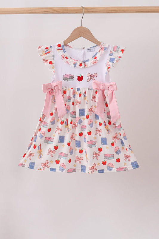 Pink Apple Embroidered Dress - Abbies Place