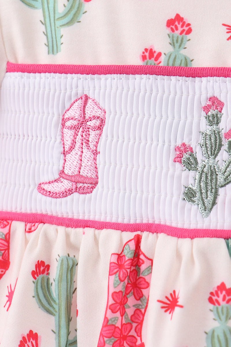Pink Boots Smocked Bloomer Set - Abbies Place