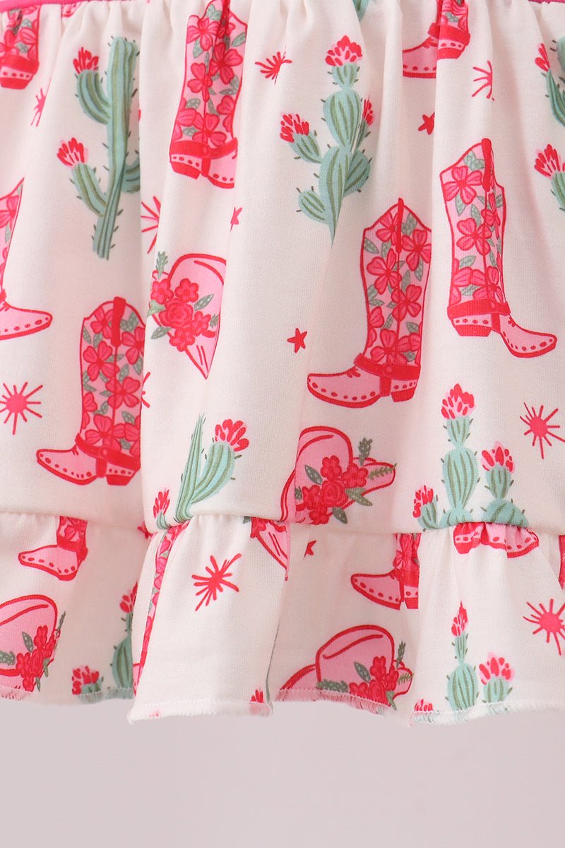 Pink Boots Smocked Bloomer Set - Abbies Place