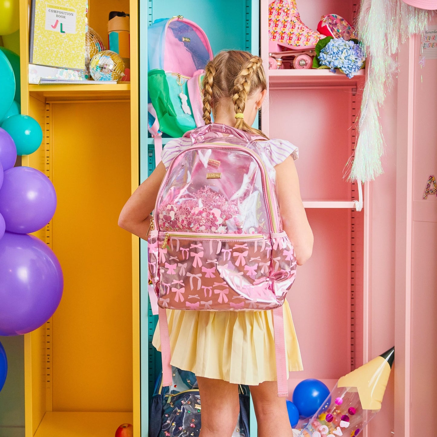 Pink Bow Confetti Backpack - Abbies Place