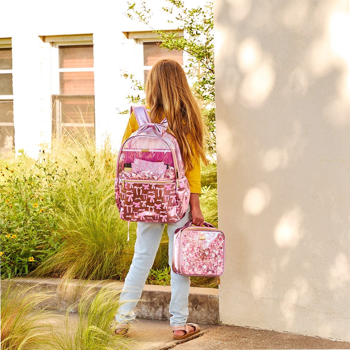 Pink Bow Confetti Backpack - Abbies Place