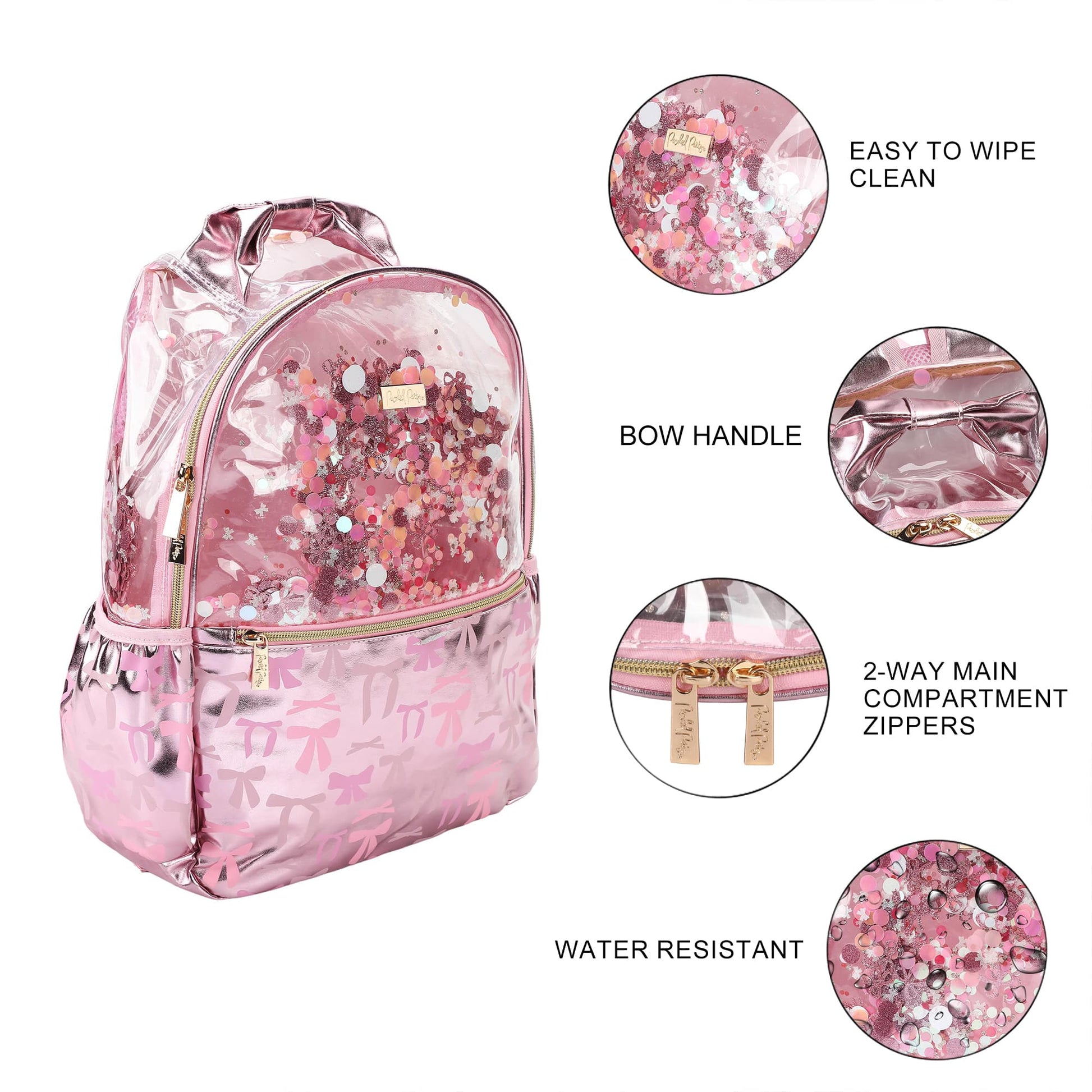 Pink Bow Confetti Backpack - Abbies Place