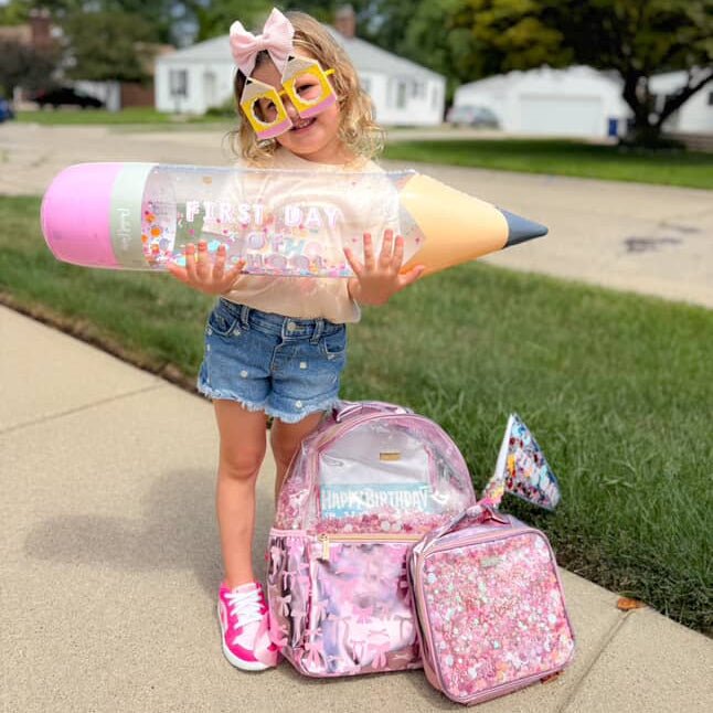 Pink Bow Confetti Backpack - Abbies Place
