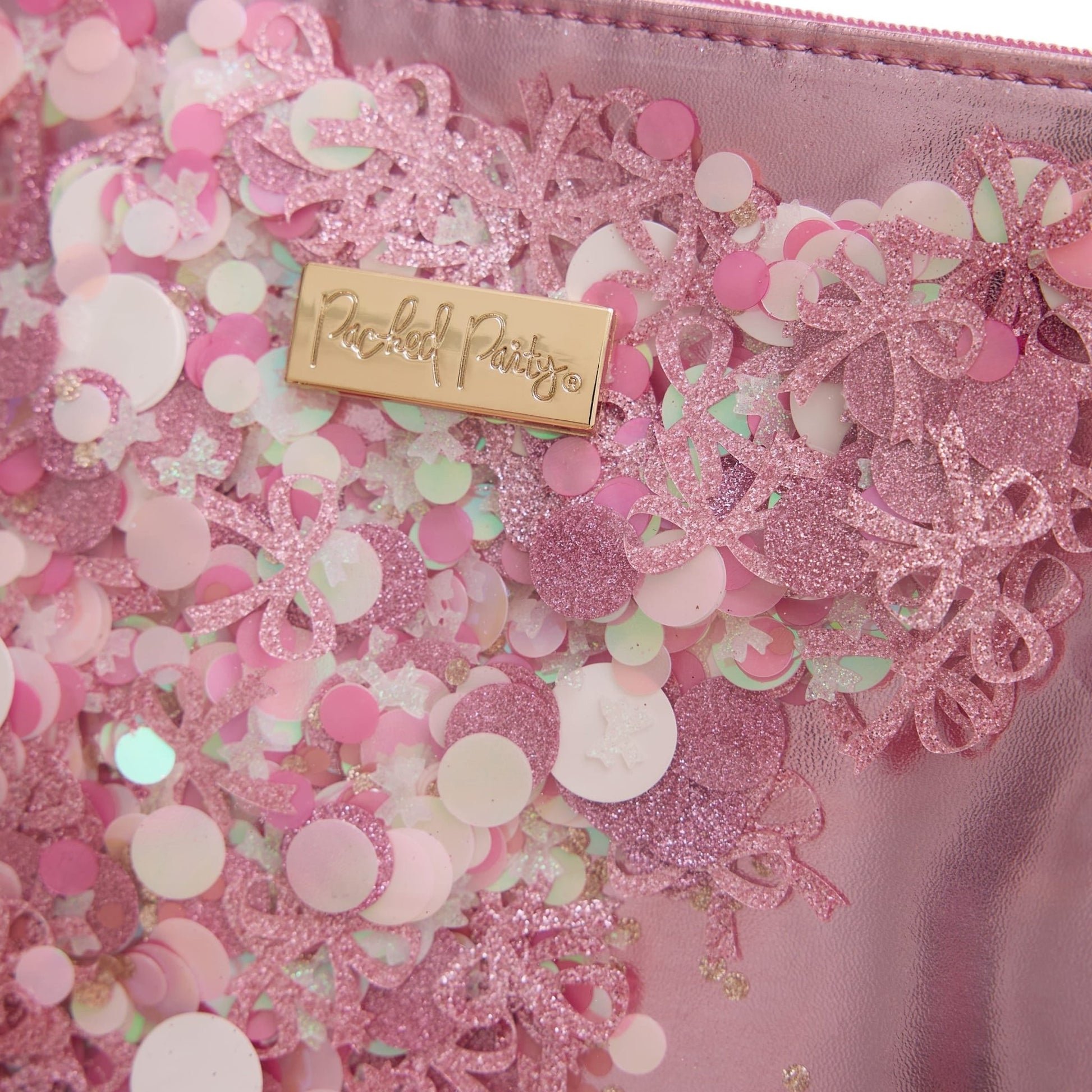 Pink Bow Confetti Everything Pouch - Abbies Place