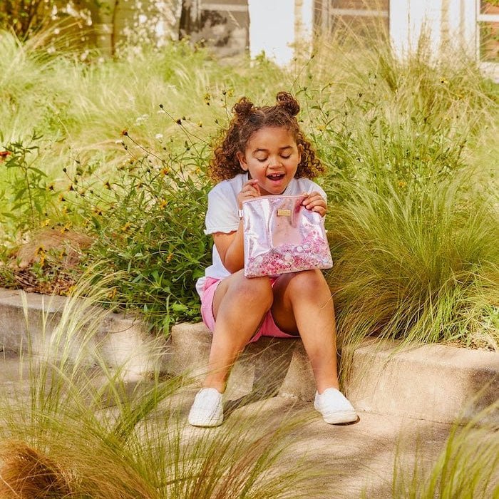 Pink Bow Confetti Everything Pouch - Abbies Place