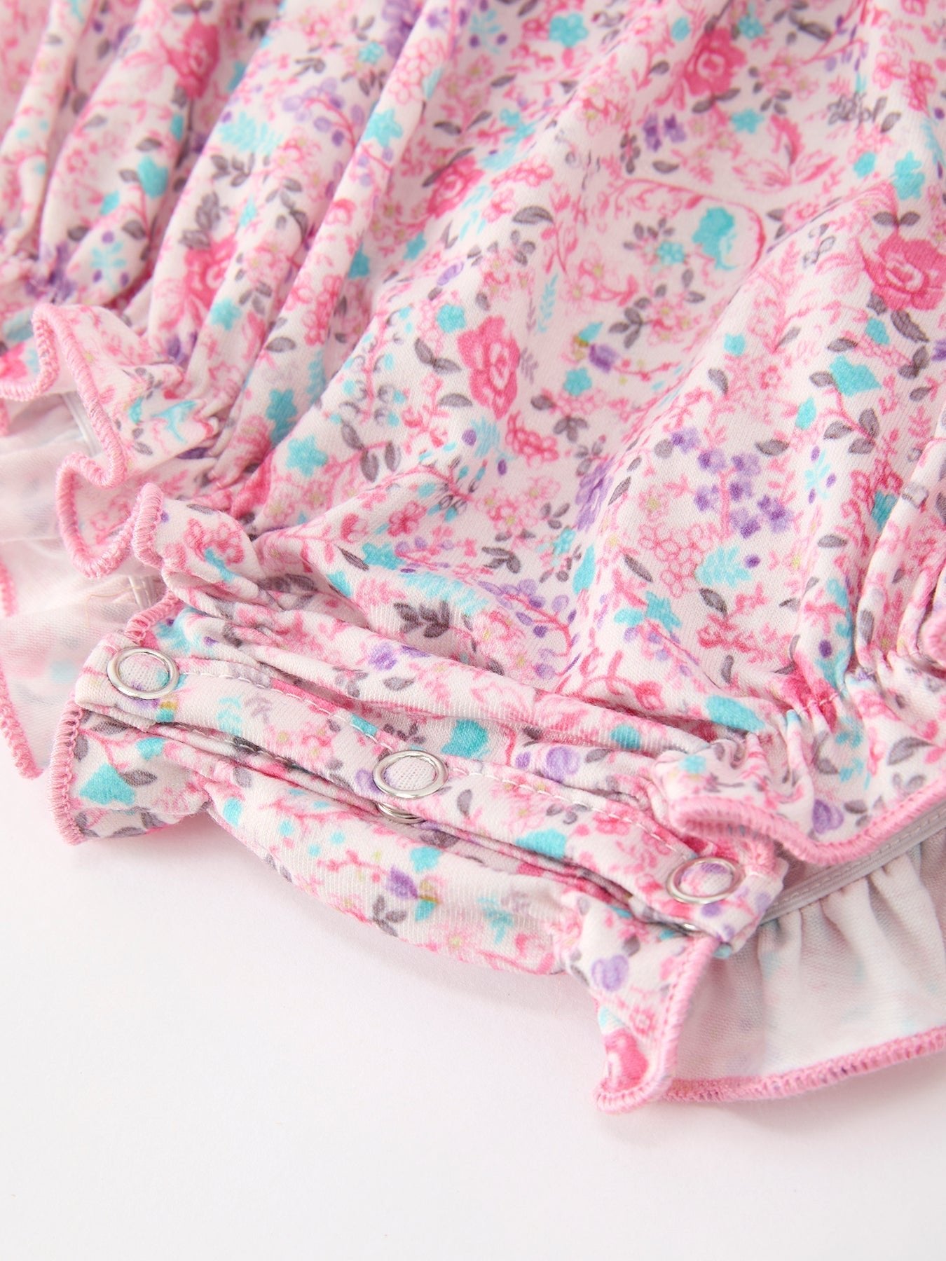 Pink Bow Smocked Floral Baby Bubble - Abbies Place