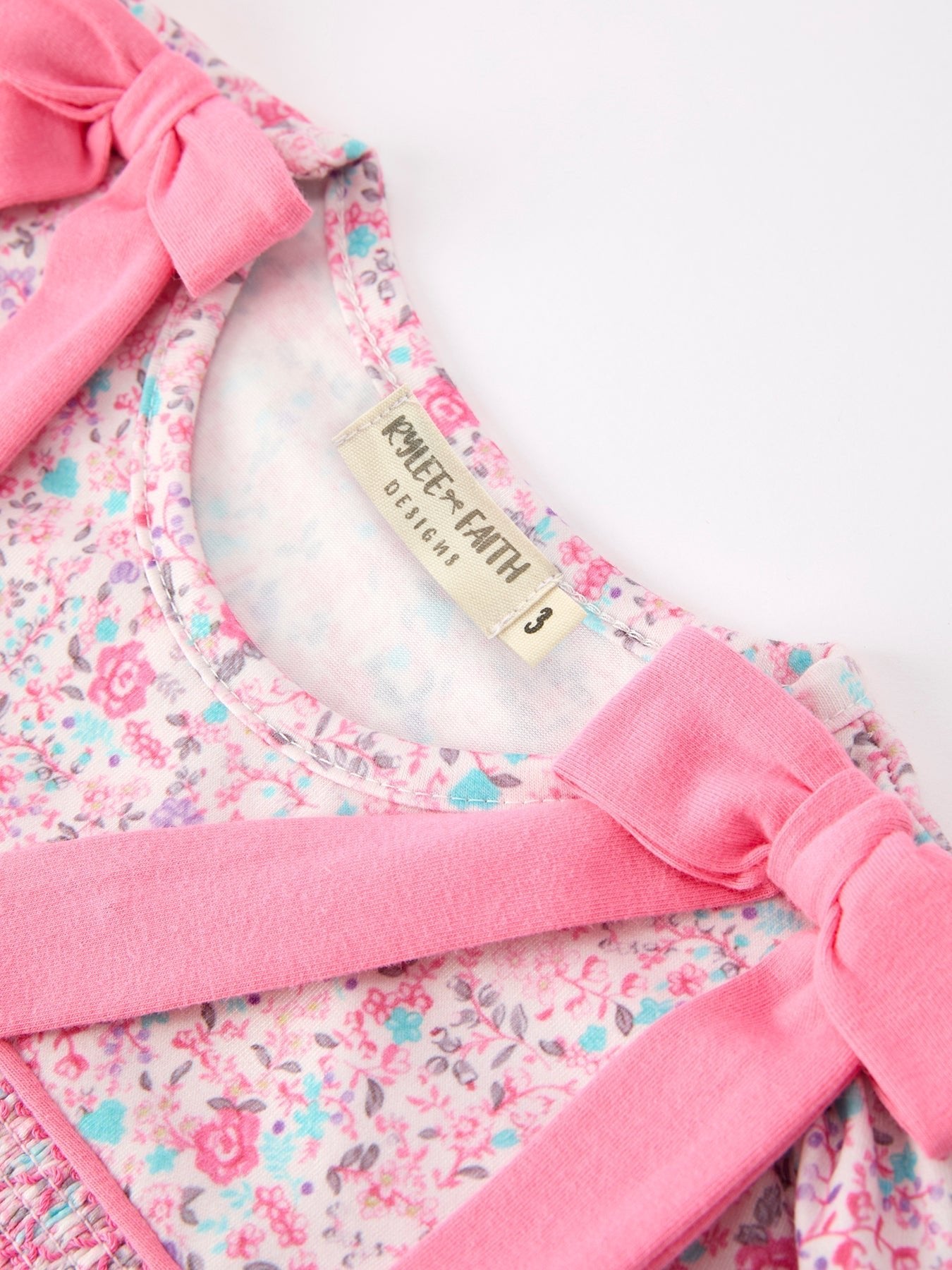 Pink Bow Smocked Floral Girl Dress - Abbies Place