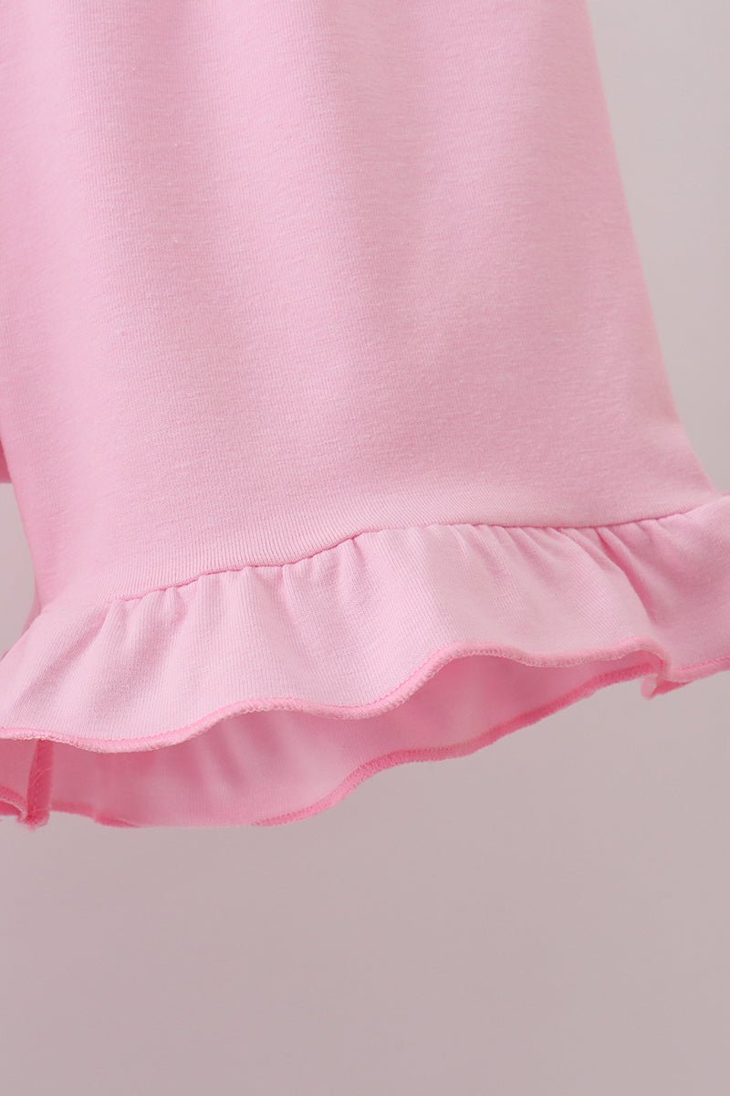Pink Bow Smocked Swiss Dot Shorts Set - Abbies Place