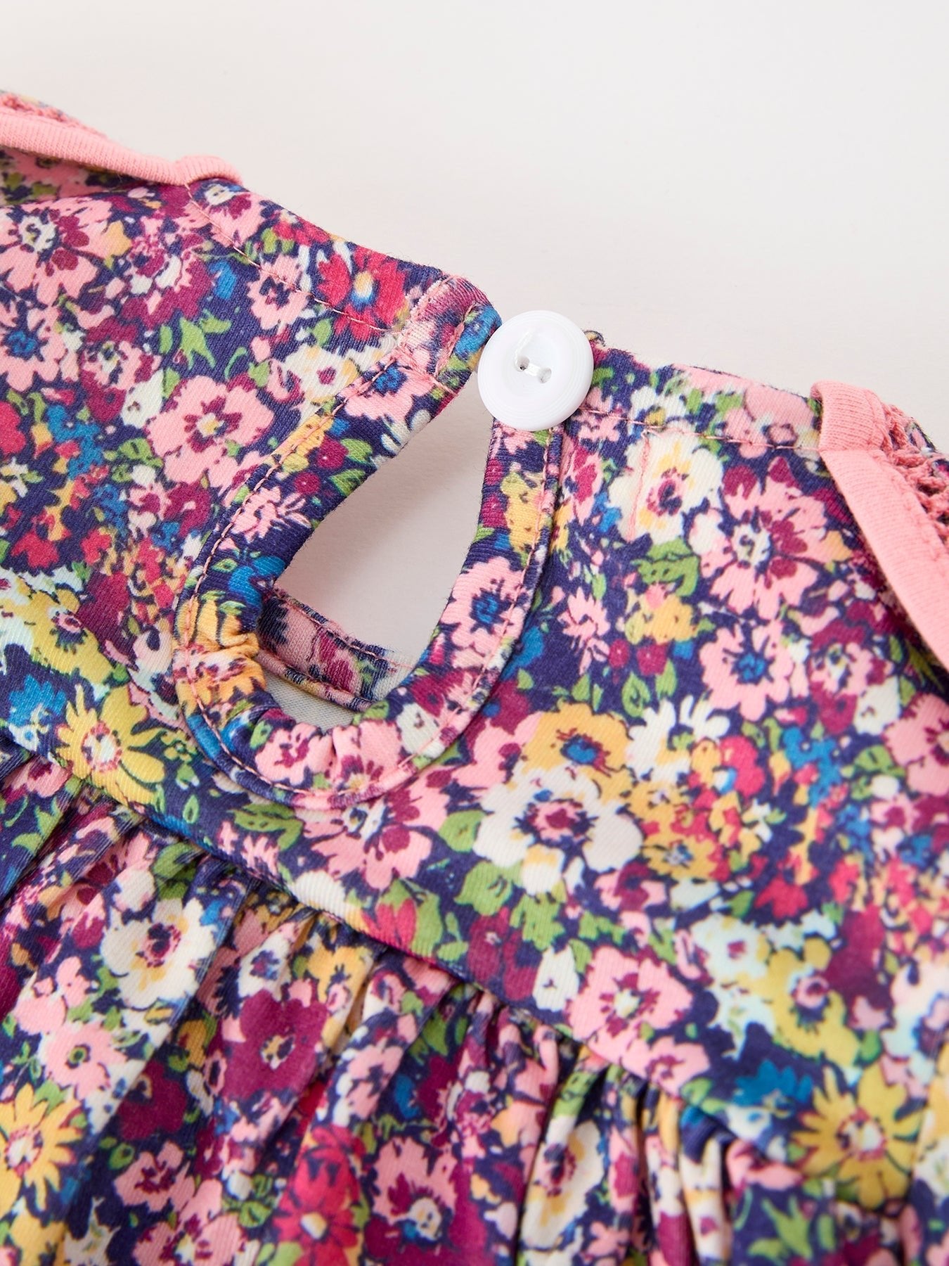 Pink Floral Petals Collar Girl Dress - Abbies Place