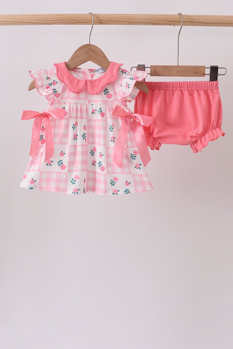 Pink Floral Ruffle Bloomer Set - Abbies Place
