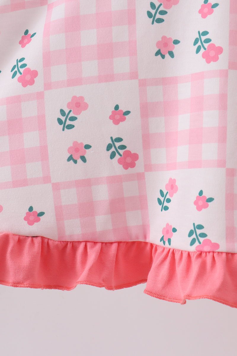 Pink Floral Ruffle Dress - Abbies Place