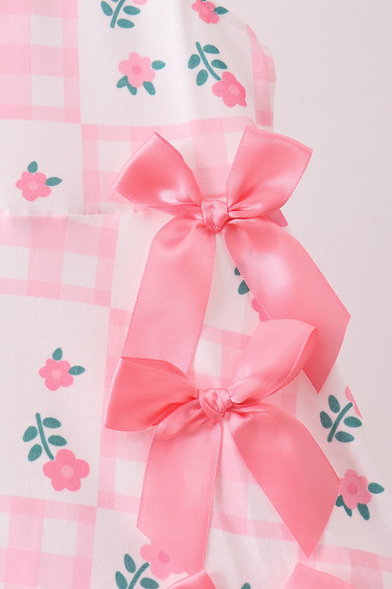 Pink Floral Ruffle Dress - Abbies Place