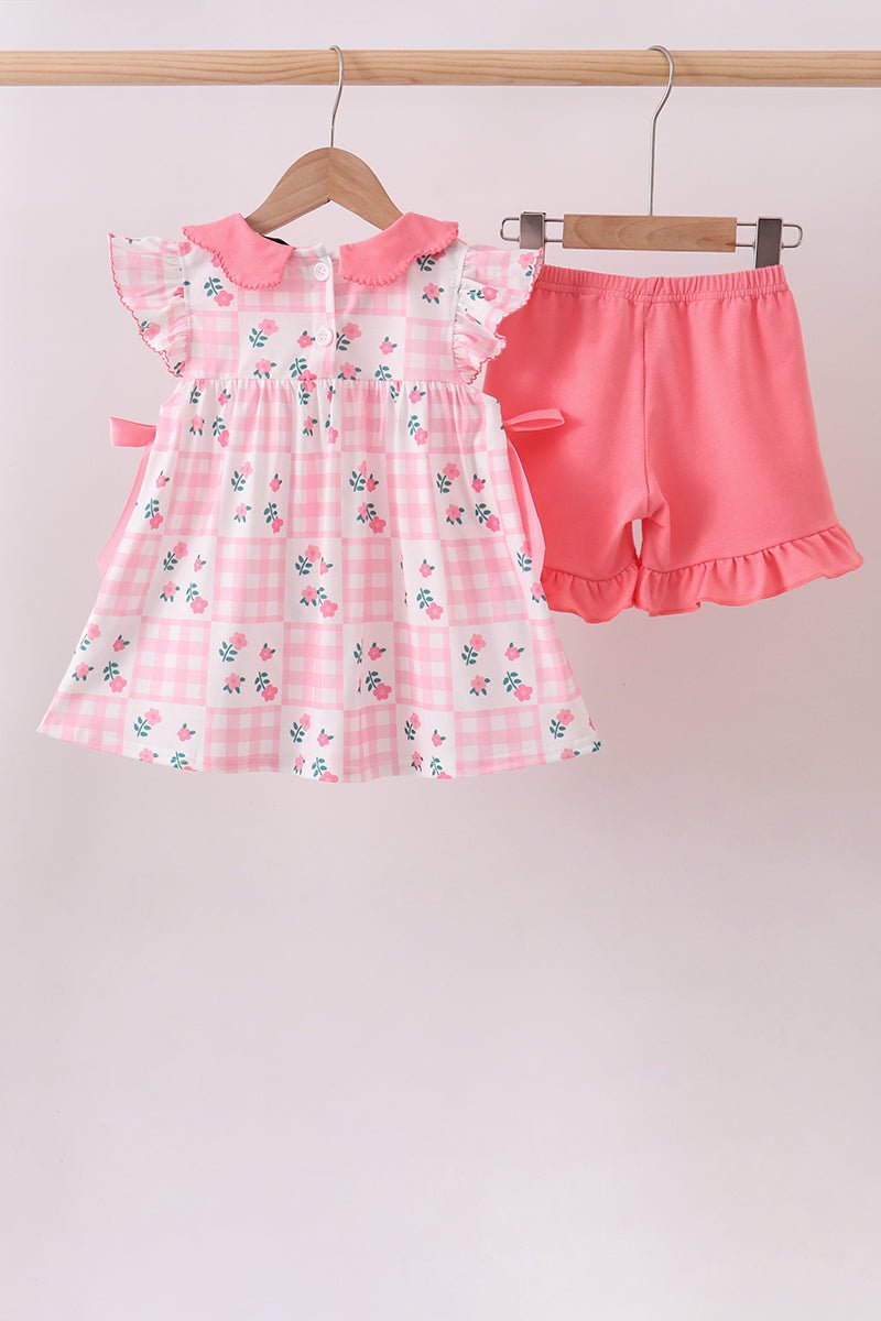 Pink Floral Ruffle Shorts Set - Abbies Place