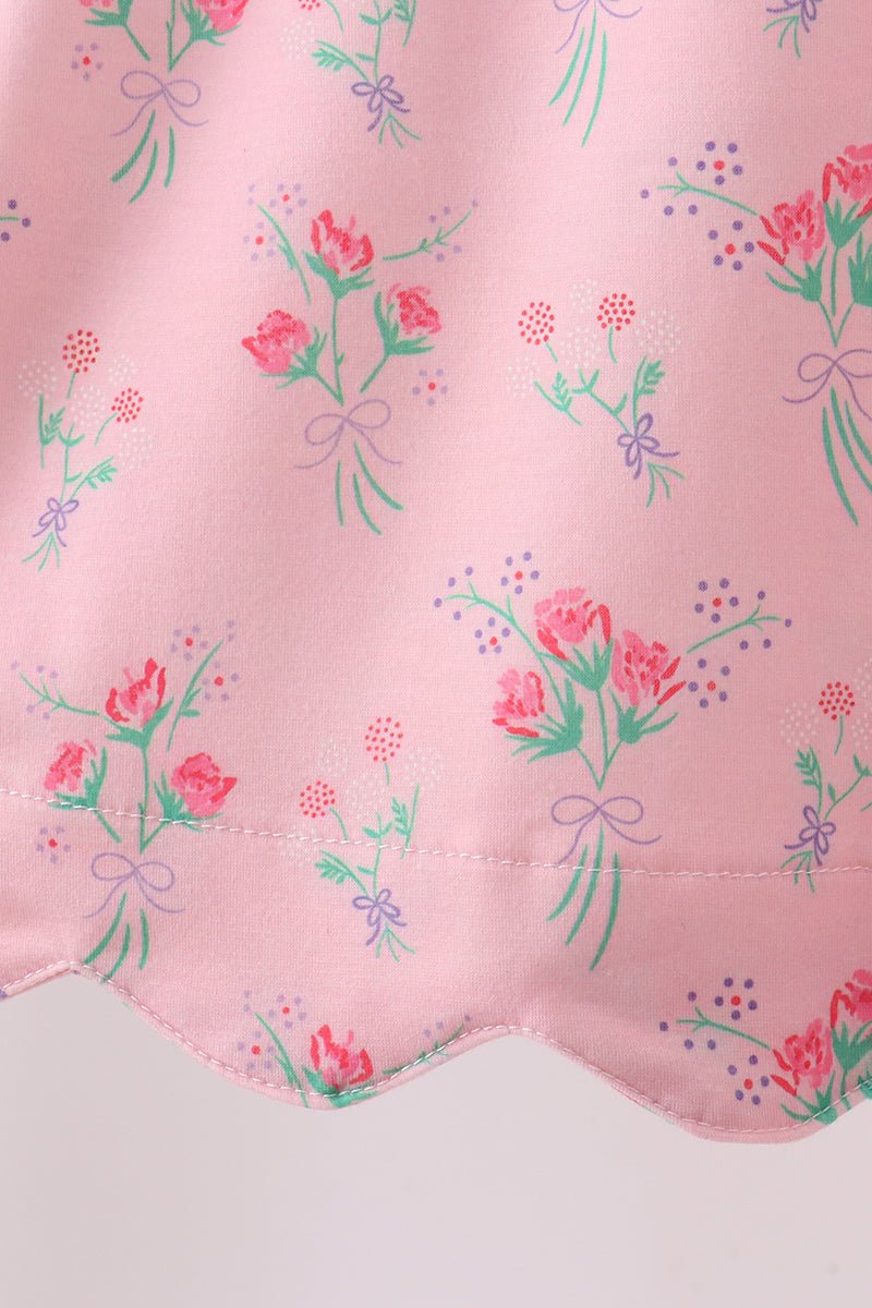 Pink Floral Ruffle Shorts Set - Abbies Place