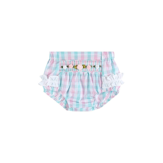 Pink Flower Smocked Bloomers - Abbies Place