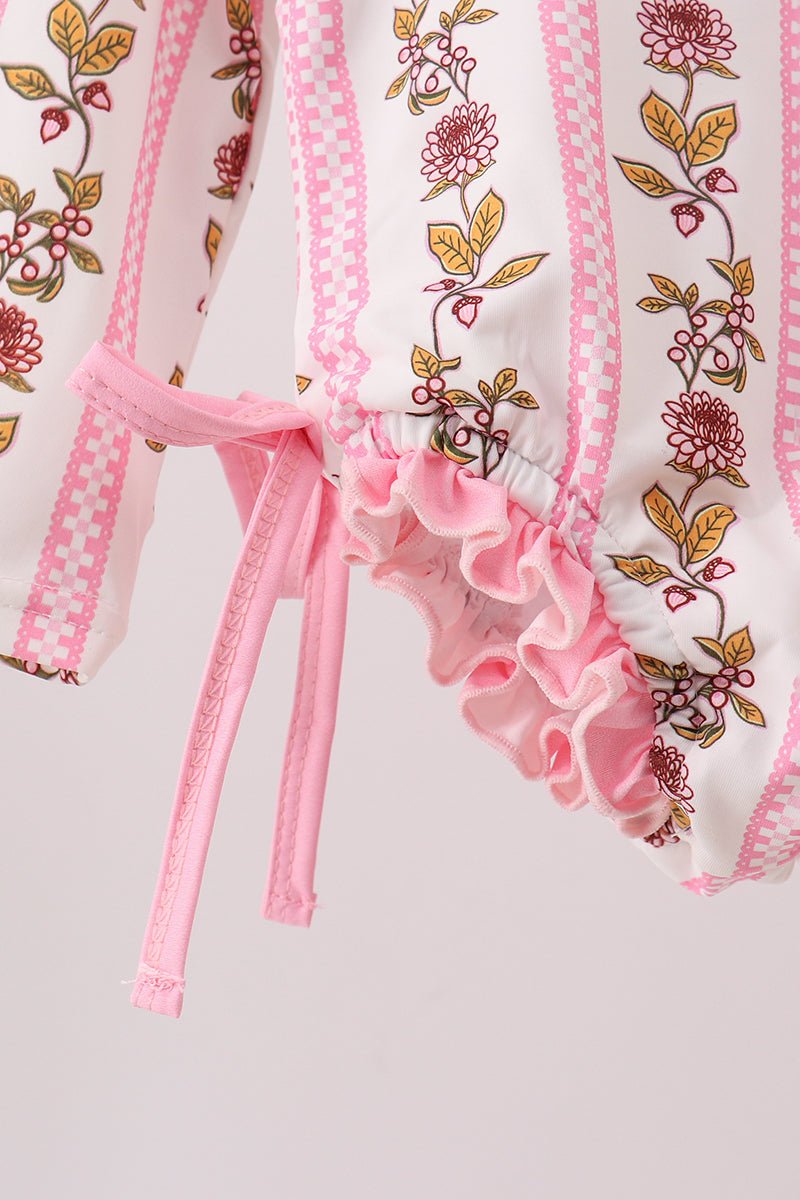Pink Garden Ruffle Rashguard - Abbies Place