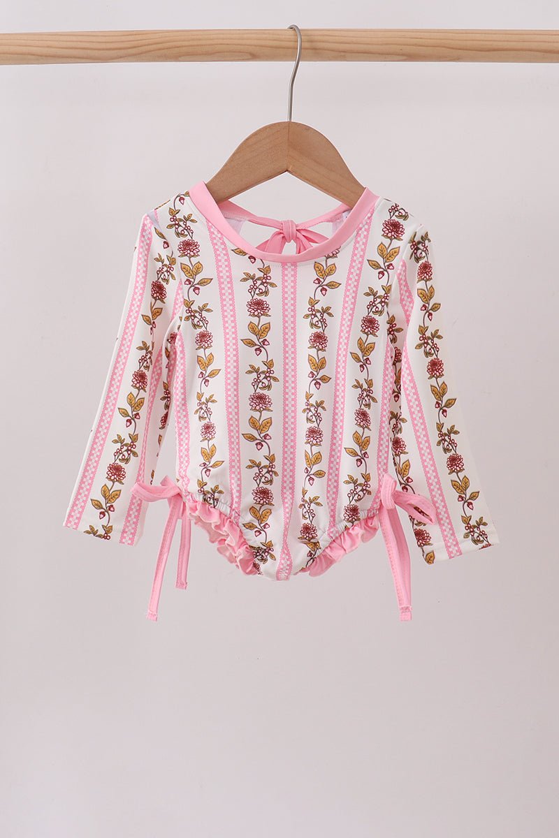 Pink Garden Ruffle Rashguard - Abbies Place