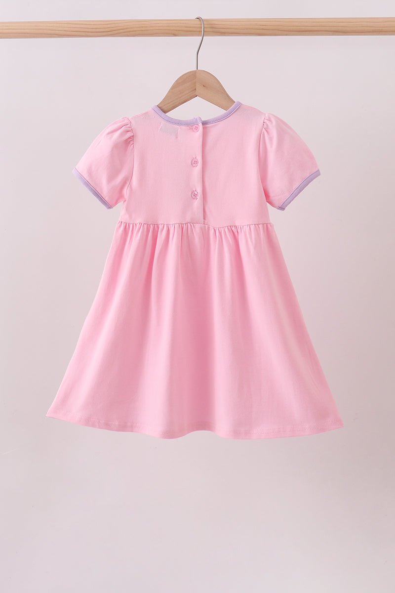 Pink ghost pumpkin embroidery dress - Abbies Place