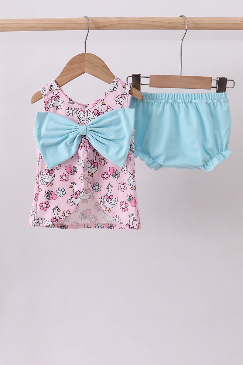 Pink Goose Smocked Bloomer Set - Abbies Place