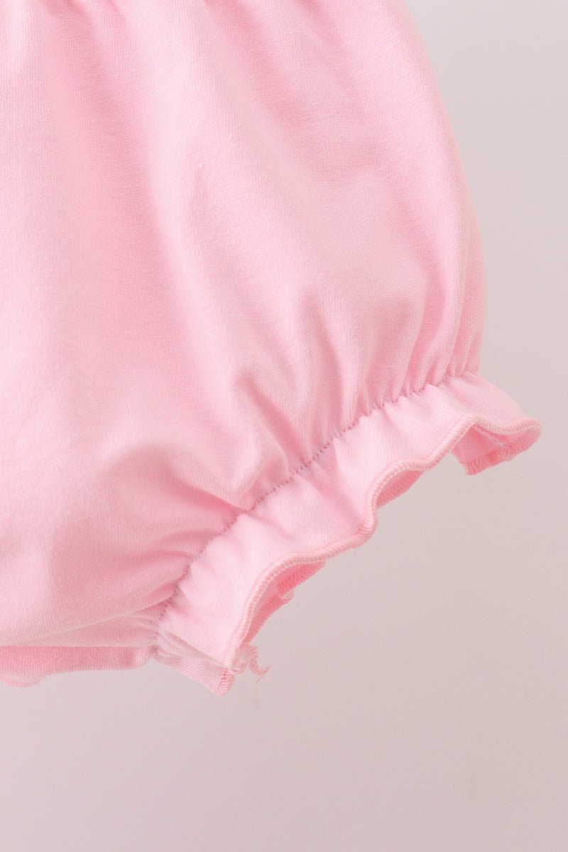 Pink Pencil ABC embroidery gingham bloomer set - Abbies Place