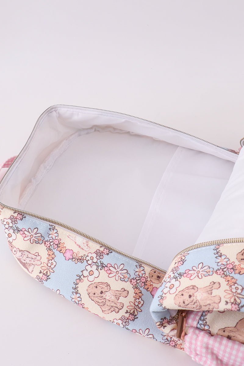 Pink puppy embroidery backpack - Abbies Place