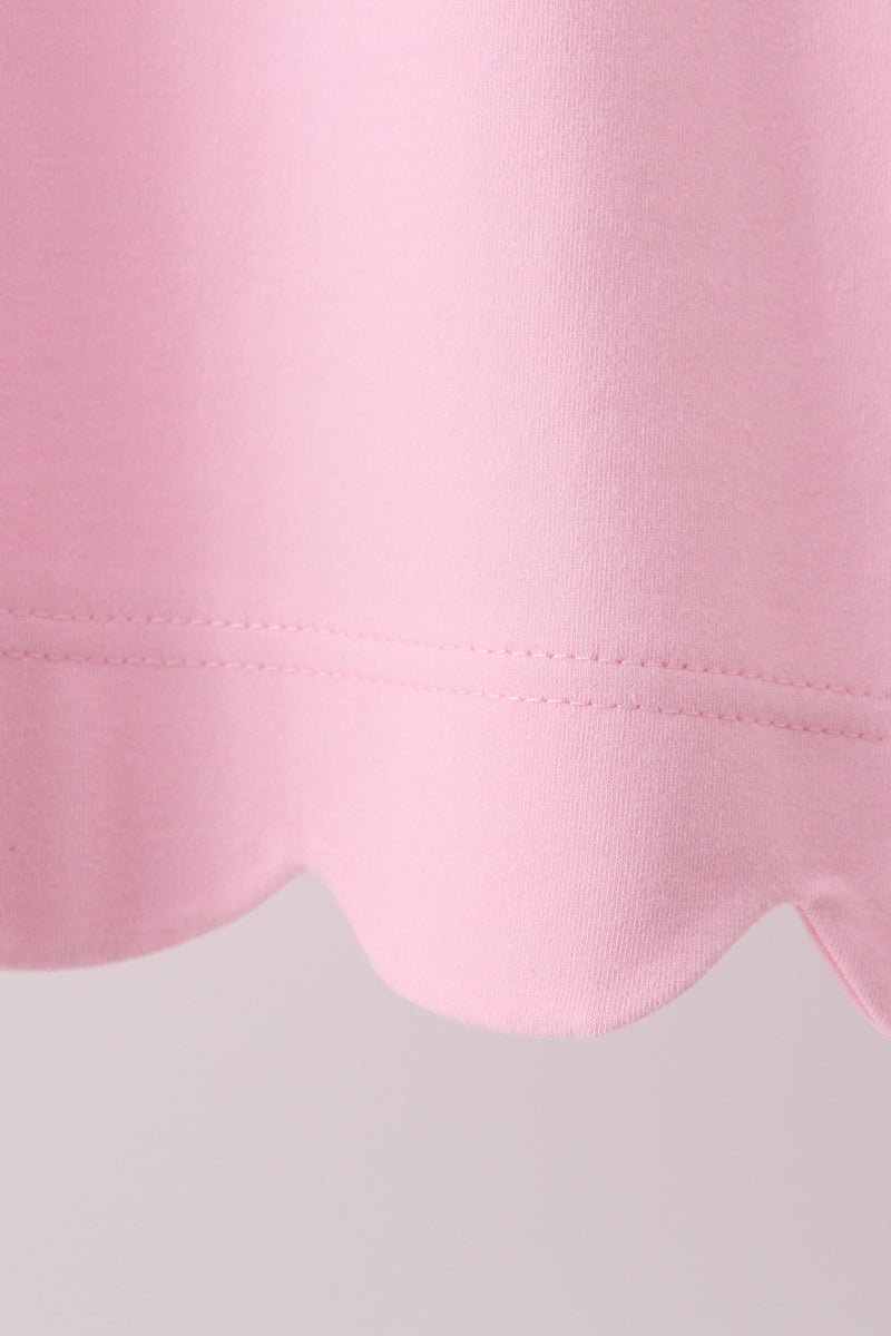 Pink Scalloped Bow Dress - Abbies Place