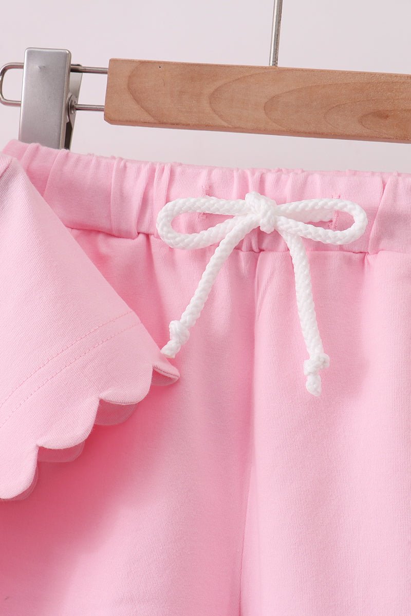 Pink Scalloped Shorts Set - Abbies Place