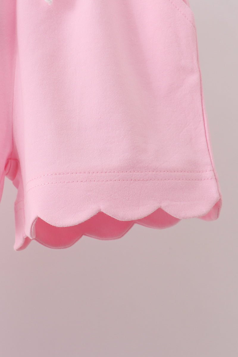 Pink Scalloped Shorts Set - Abbies Place