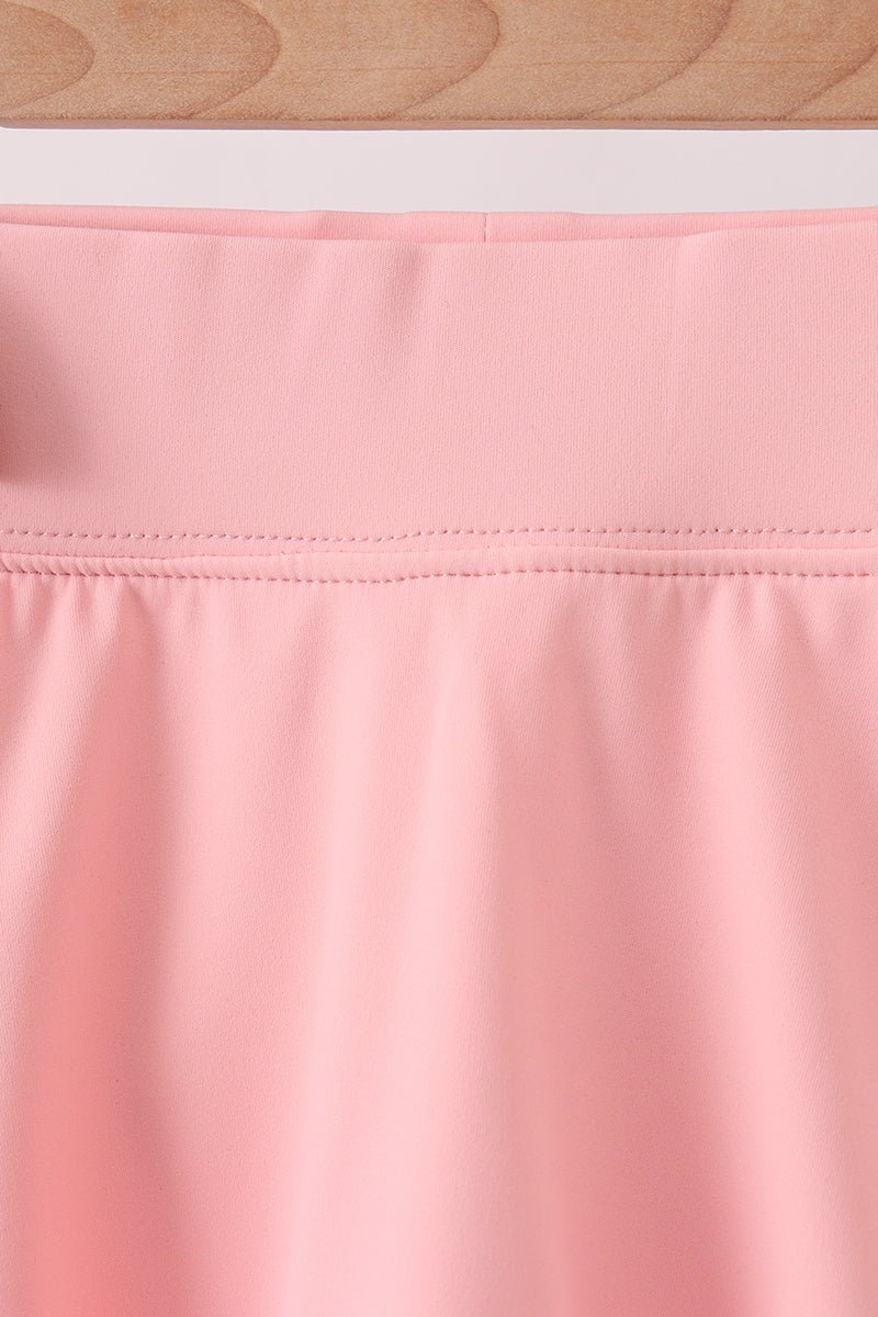 Pink Scalloped Yoga Skorts Set - Abbies Place
