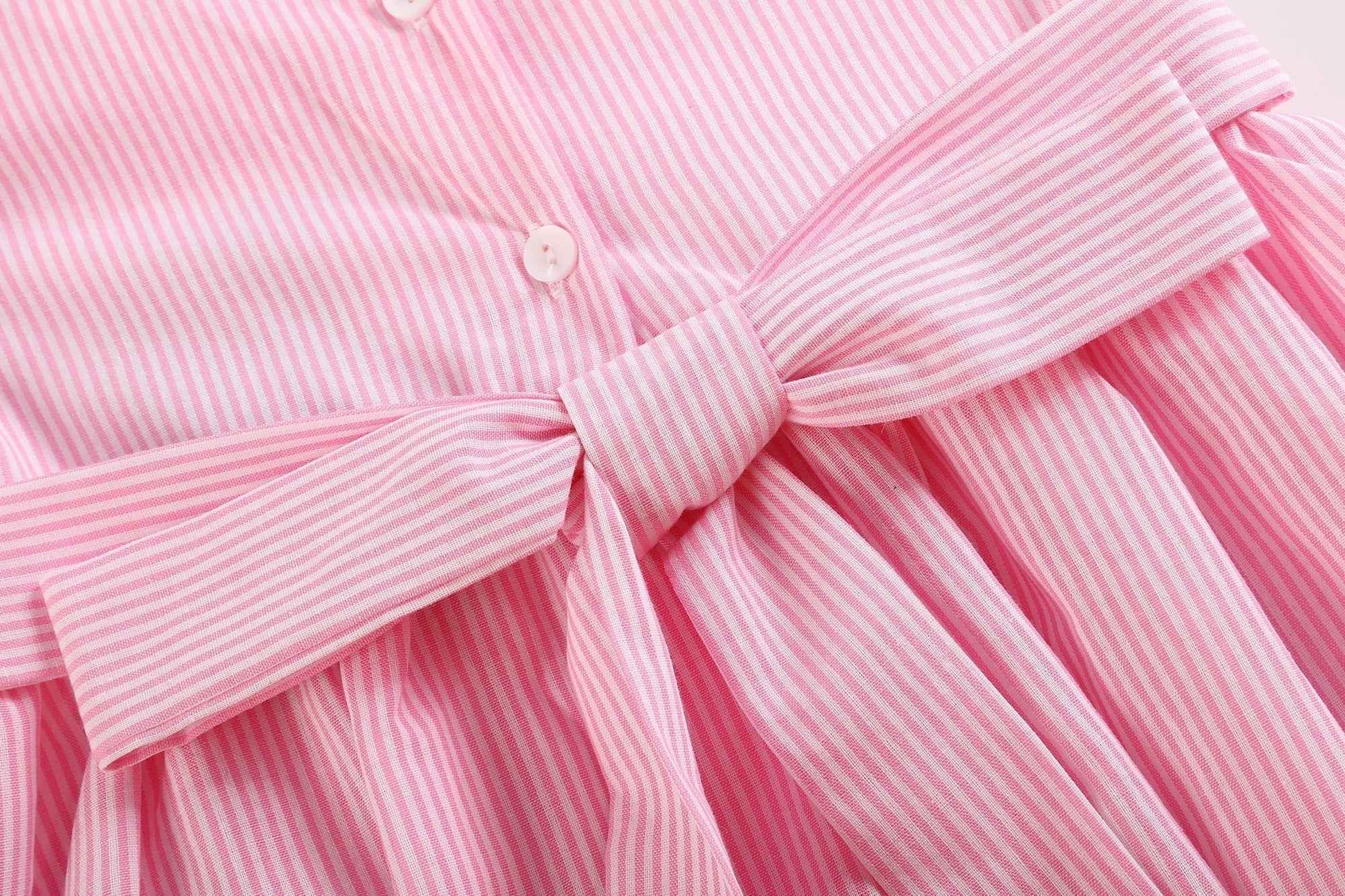 Pink Striped Big Sister Smocked Dress - Abbies Place