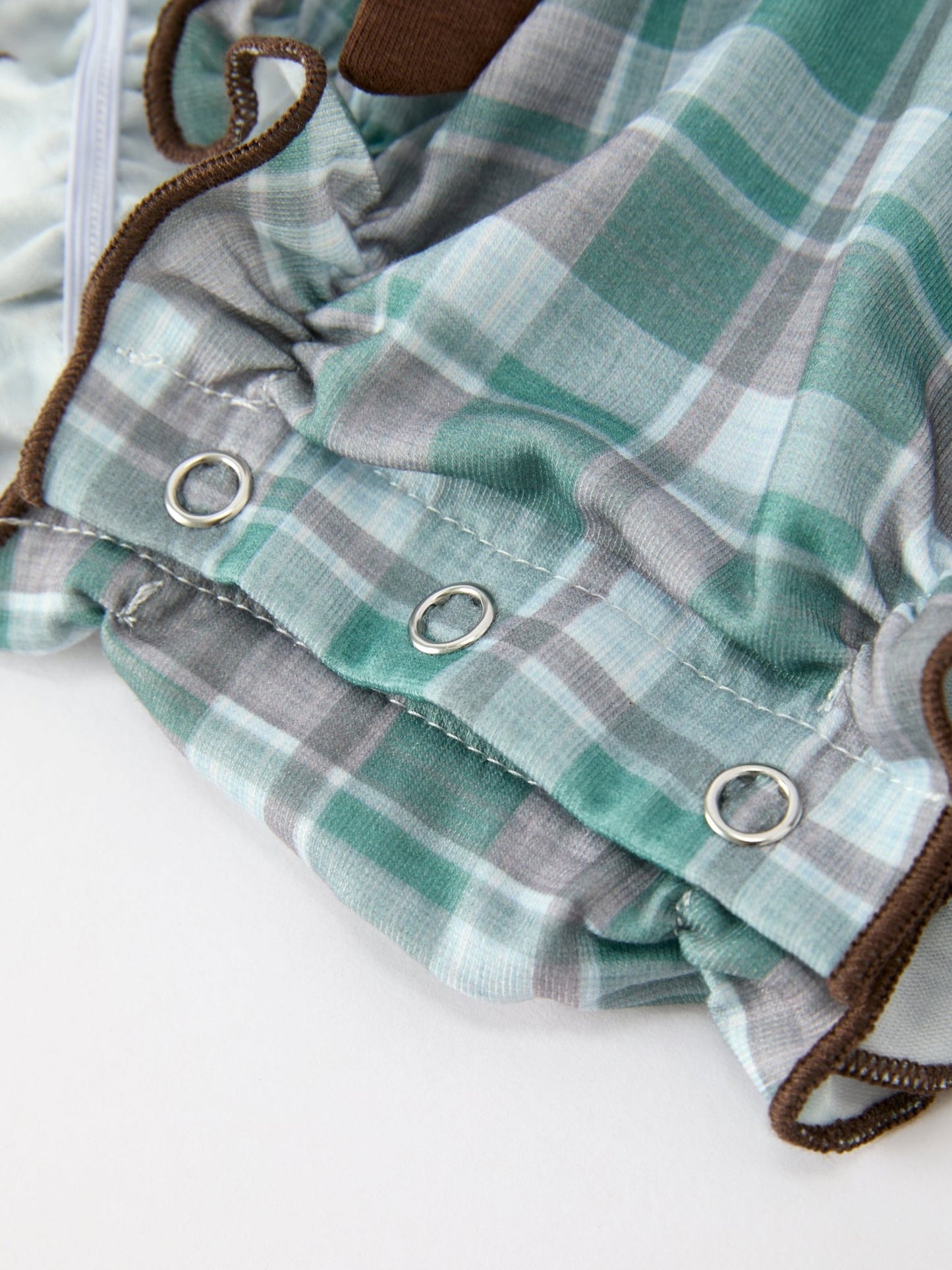 Plaid Moose Smocked Baby Girl Bubble Romper - Abbies Place
