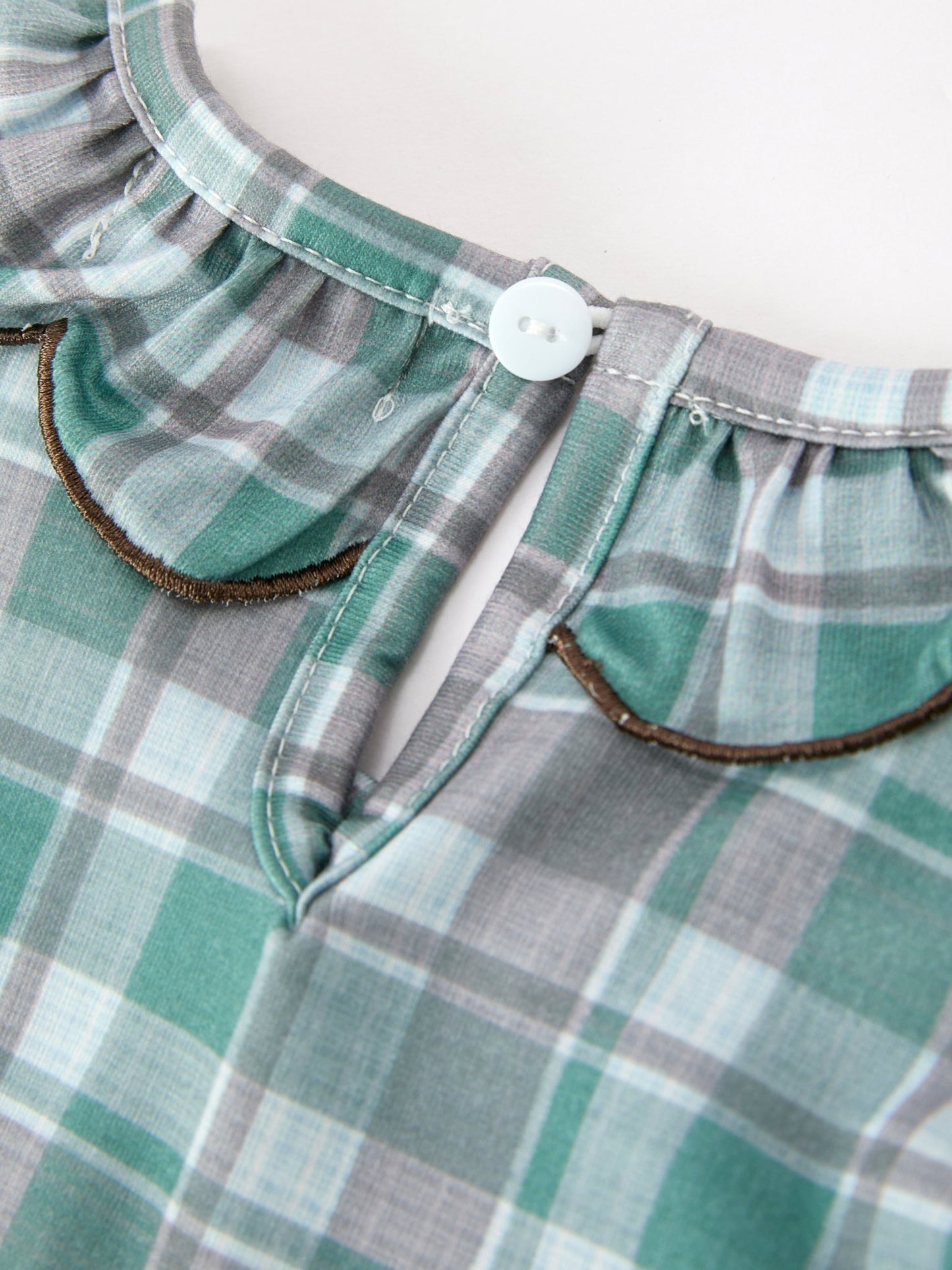 Plaid Moose Smocked Girls Puff Sleeve Dress - Abbies Place