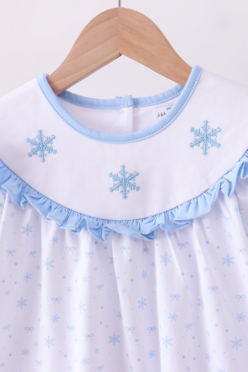 Premium blue snow bow pants set - Abbies Place