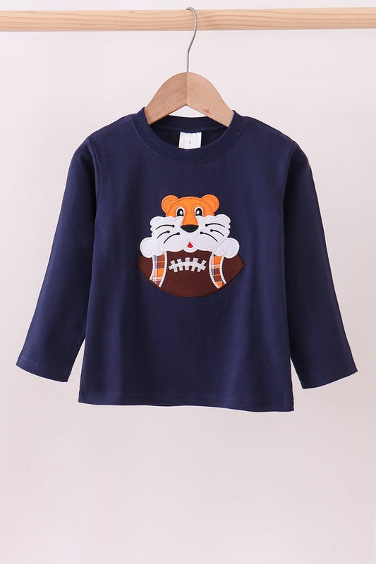 Premium Navy Auburn tiger applique top - Abbies Place